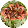 Salade quinoa rouge, crevettes et mangue