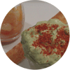Verrine fraicheur de gambas aux agrumes et mulsion d'avocat
