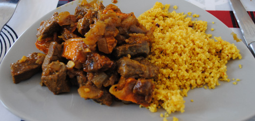 Tajine de canard aux abricots et patates douces